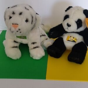 USPS Plush White Tiger Stuffed Animal And Panda- Soft Cuddly Toy